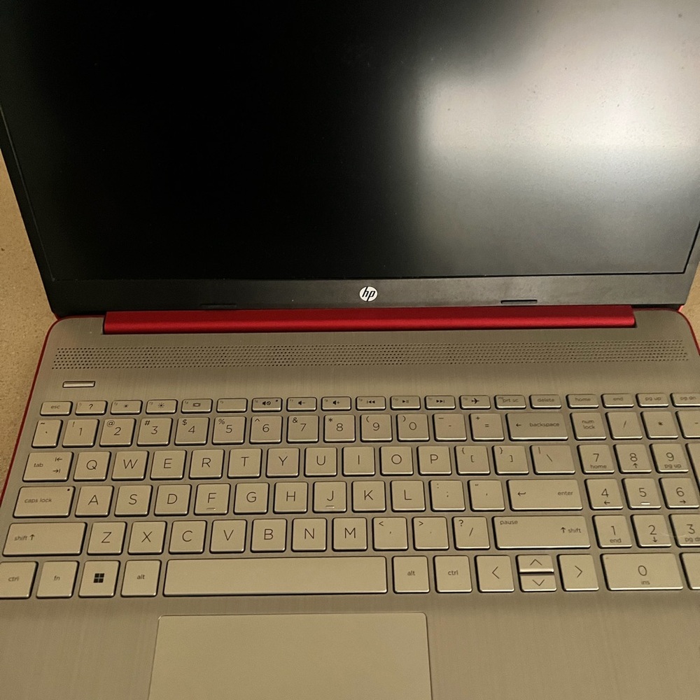 HP Vibrant Red and Sleek Silver Laptop